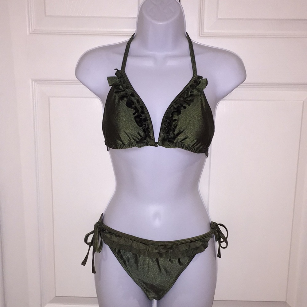 G21 Ladies 2 pc Bikini Swimsuit Green Size Large